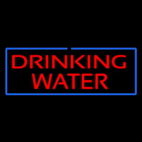 Red Drinking Water With Blue Border Neonskylt