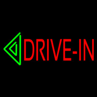 Red Drive In Green Arrow Neonskylt