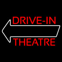 Red Drive In Theatre White Arrow Neonskylt