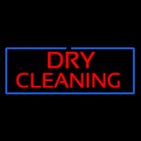 Red Dry Cleaning Blue Border Neonskylt