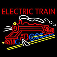Red Electric Train Logo Neonskylt
