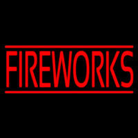 Red Fireworks Block Neonskylt