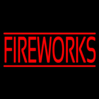 Red Fireworks Block Neonskylt