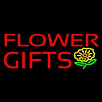 Red Flower Gifts In Block Neonskylt