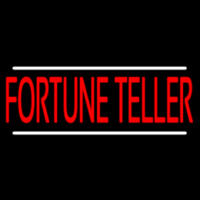 Red Fortune Teller White Line Neonskylt