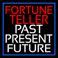 Red Fortune Teller White Past Present Future Blue Border Neonskylt