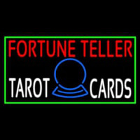 Red Fortune Teller White Tarot Cards With Green Border Neonskylt