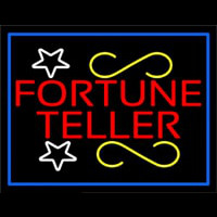 Red Fortune Teller With Blue Border Neonskylt