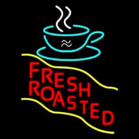 Red Fresh Roasted Coffee Cup Neonskylt