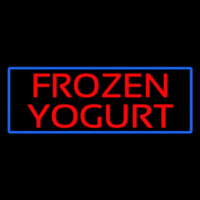 Red Frozen Yogurt With Blue Border Neonskylt