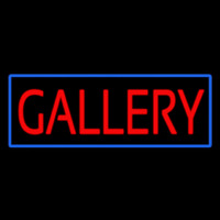 Red Gallery Blue Border Neonskylt