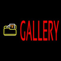 Red Gallery With Logo Neonskylt
