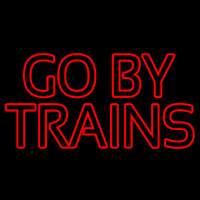 Red Go By Train Neonskylt