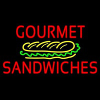 Red Gourmet Sandwiches Neonskylt