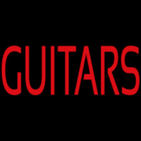 Red Guitar Block 1 Neonskylt