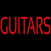 Red Guitar Block Neonskylt