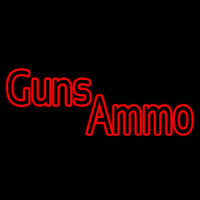 Red Guns Ammo Neonskylt