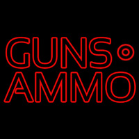 Red Guns Ammo Neonskylt