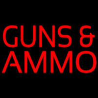 Red Guns And Ammo Block Neonskylt