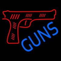 Red Guns Block Neonskylt