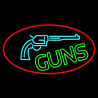 Red Guns Turquoise Logo Neonskylt