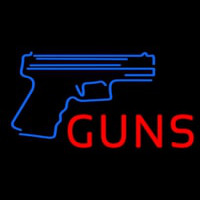 Red Guns With Blue Logo Neonskylt
