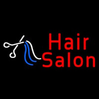 Red Hair Salon With Scissor Neonskylt