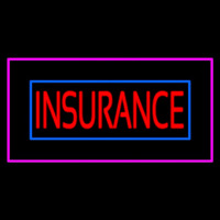 Red Insurance Blue And Pink Border Neonskylt