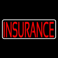 Red Insurance White Border Neonskylt