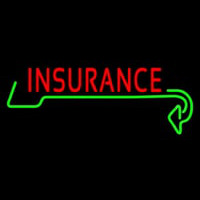 Red Insurance With Arrow Neonskylt