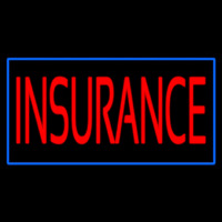 Red Insurance With Blue Border Neonskylt
