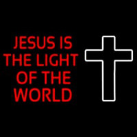 Red Jesus Is The Light Of The World Neonskylt