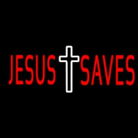 Red Jesus Saves Neonskylt
