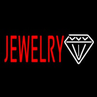 Red Jewlery Block Diamond Logo Neonskylt