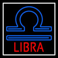 Red Libra Blue Zodiac White Border Neonskylt