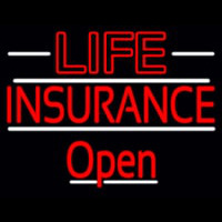 Red Life Insurance Open Neonskylt