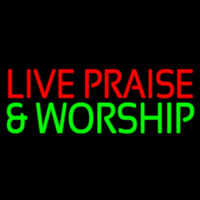 Red Live Praise Green And Worship Neonskylt