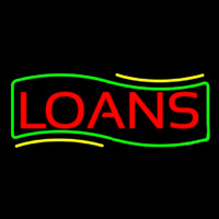 Red Loans Green Border Neonskylt