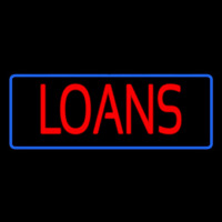 Red Loans With Blue Borer Neonskylt