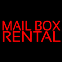 Red Mail Bo  Rentals Block Neonskylt