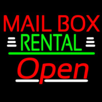 Red Mailbo  Rental With White Line Open 3 Neonskylt