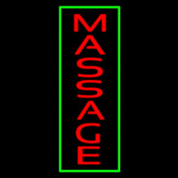 Red Massage Green Border Neonskylt