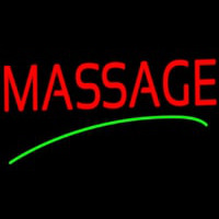 Red Massage Green Line Neonskylt