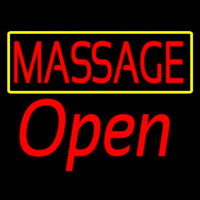 Red Massage Open Neonskylt