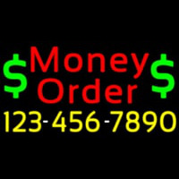 Red Money Order With Phone Number Neonskylt