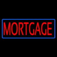 Red Mortgage Blue Border Neonskylt