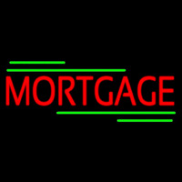 Red Mortgage Green Lines Neonskylt