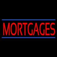 Red Mortgages Blue Lines Neonskylt