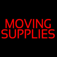 Red Moving Supplies Block Neonskylt