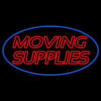 Red Moving Supplies Blue Oval Neonskylt